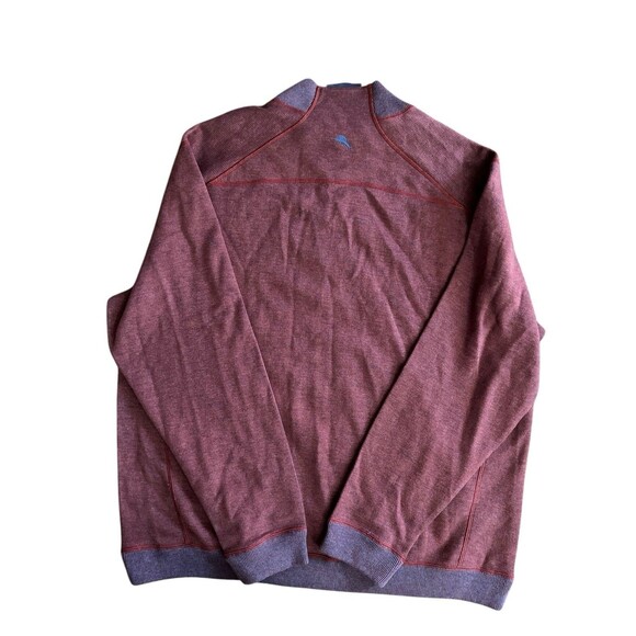 NWT Tommy Bahama Sweater Mens Blue Red Reversible Quarter Zip Pullover Sz XXL - Picture 5 of 16